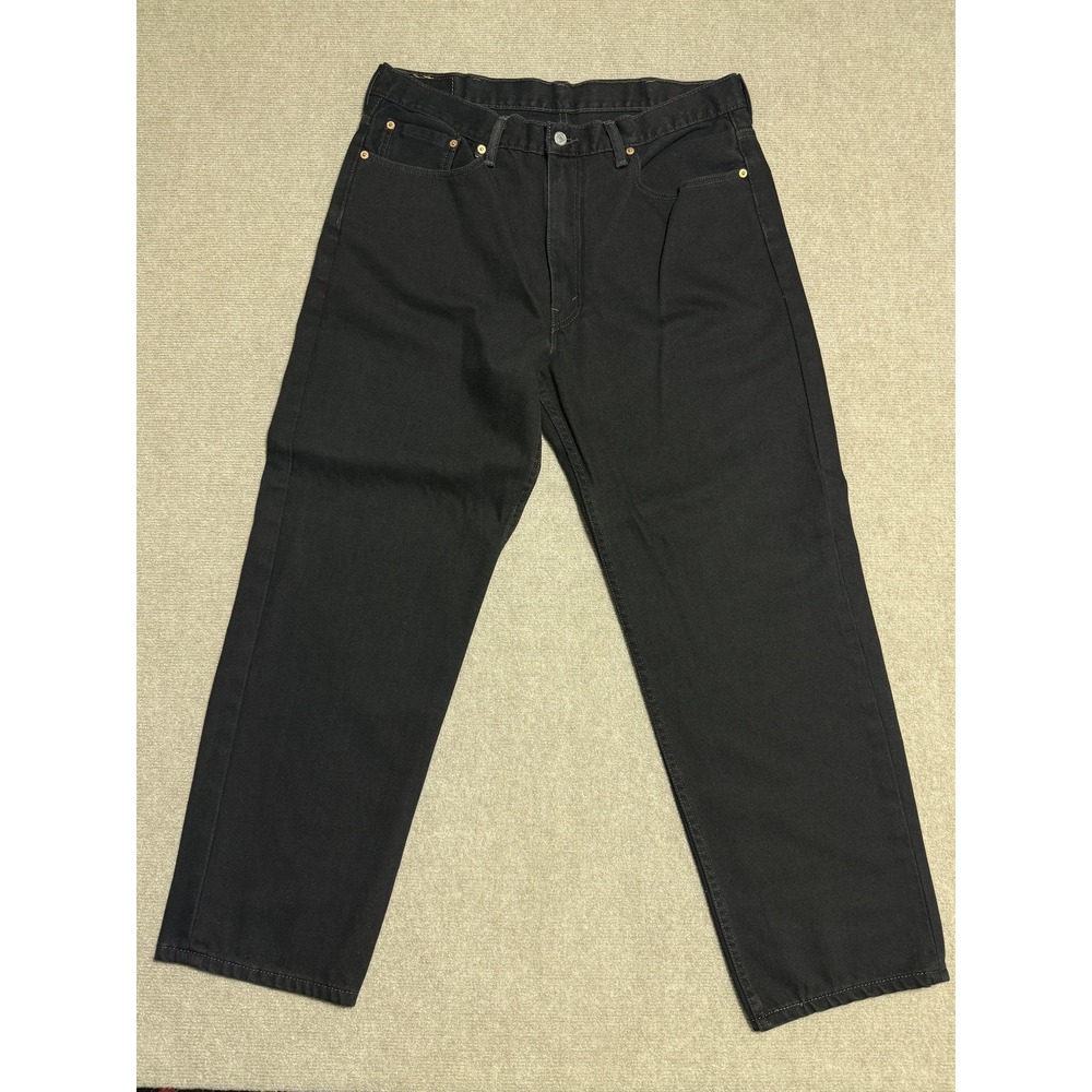 Levis 550 Jeans Mens 38x30 Black Relaxed Tapered Fit Zip Fly‎ Denim Pants Casual